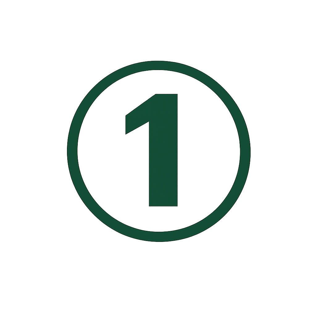 zielony symbol numeru 1